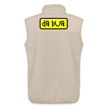 da Bua - Unisex Sherpaweste von Stanley/Stella - Beige - Hinten - AI Model Male 178 light (178cm)