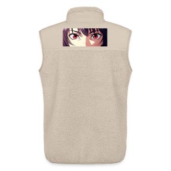 Anime Eyes Red Intense Look Manga Fan - Unisex Sherpa Gilet by Stanley/Stella - beige - Back - AI Model Male 178 light (178cm)