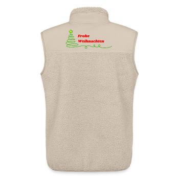 Frohe Weihnachten - Minimalistisch - Unisex Sherpaweste von Stanley/Stella - Beige - Hinten - AI Model Male 178 light (178cm)
