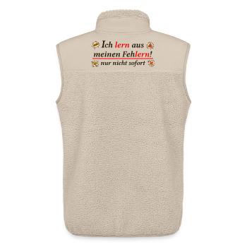 Ich lern aus meinen Feh-lern – Funny Learning Pun  - Unisex Sherpaweste von Stanley/Stella - Beige - Hinten - AI Model Male 178 light (178cm)