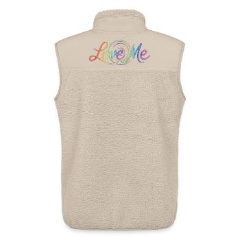 Love Me Say Colorful Text Drawing Art Print - Unisex Sherpa Gilet by Stanley/Stella - beige - Back - AI Model Male 178 light (178cm)