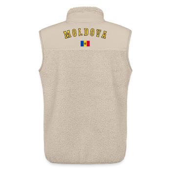 Moldauische Flagge, Moldauischer Stolz - Unisex Sherpaweste von Stanley/Stella - Beige - Hinten - AI Model Male 178 light (178cm)