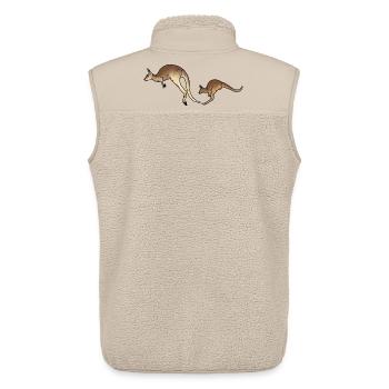 Kangaroo mother and child colored - Unisex Sherpa Gilet by Stanley/Stella - beige - Back - AI Model Male 178 light (178cm)