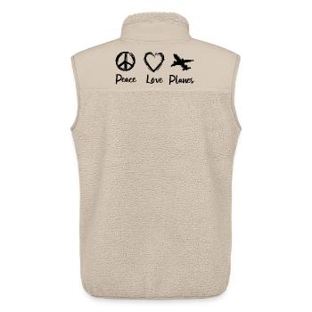 I love airplanes - Unisex Sherpa Gilet by Stanley/Stella - beige - Back - AI Model Male 178 light (178cm)