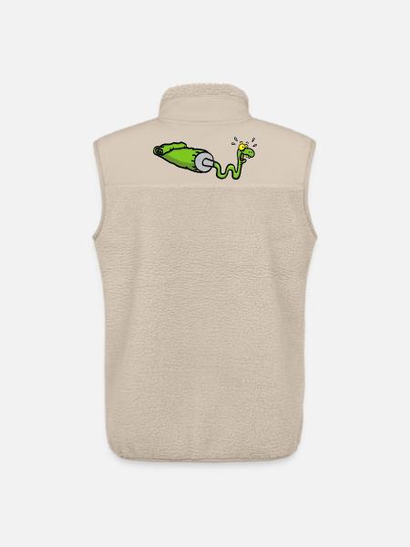 Green snake and gouache tube - Unisex Sherpa Gilet by Stanley/Stella - beige