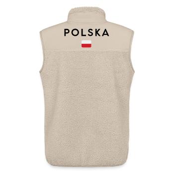Flag of Poland, elegant minimalist design - Unisex Sherpa Gilet by Stanley/Stella - beige - Back - AI Model Male 178 light (178cm)
