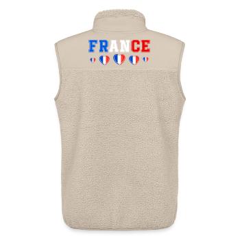 Drapeau France Cadeau Homme Femme France Cadeau - Veste sans manches sherpa unisexe Stanley/Stella - beige - Dos - AI Model Male 178 light (178cm)