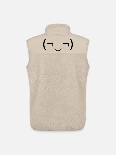Mischievous emoticon (¬‿¬) naughty grin - Unisex Sherpa Gilet by Stanley/Stella - beige
