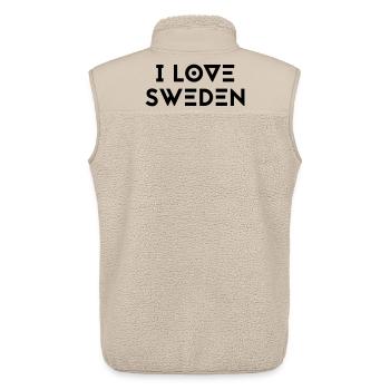 I LOVE SWEDEN - Unisex Sherpaweste von Stanley/Stella - Beige - Hinten - AI Model Male 178 light (178cm)