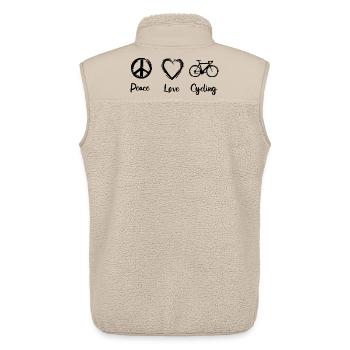 Cyclist routine - Unisex Sherpa Gilet by Stanley/Stella - beige - Back - AI Model Male 178 light (178cm)