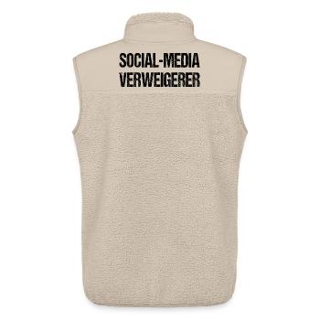 Social Media Verweigerer Offline  - Unisex Sherpaweste von Stanley/Stella - Beige - Hinten - AI Model Male 178 light (178cm)