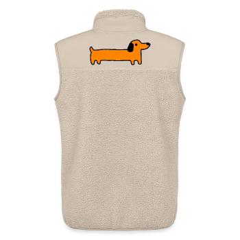 Dackel Hund Geschenk - Unisex Sherpaweste von Stanley/Stella - Beige - Hinten - AI Model Male 178 light (178cm)