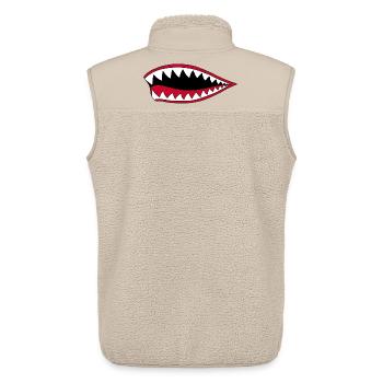 Carnivore mouth - Unisex Sherpa Gilet by Stanley/Stella - beige - Back - AI Model Male 178 light (178cm)
