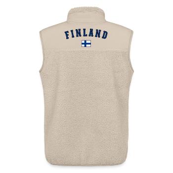 Flag of Finland, Finnish pride - Unisex Sherpa Gilet by Stanley/Stella - beige - Back - AI Model Male 178 light (178cm)