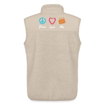 Peace Love 80s - Unisex Sherpa Gilet by Stanley/Stella - beige - Back - AI Model Male 178 light (178cm)