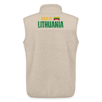 Made in Lithuania, litauischer Stolz - Unisex Sherpaweste von Stanley/Stella - Beige - Hinten - AI Model Male 178 light (178cm)