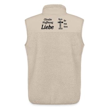 Confirmation 2025 Foi Espérance Amour Bible - Veste sans manches sherpa unisexe Stanley/Stella - beige - Dos - AI Model Male 178 light (178cm)