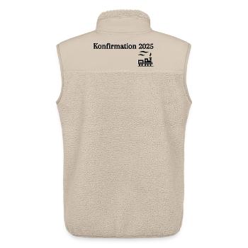 Confirmation 2025 départ du voyage en train - Veste sans manches sherpa unisexe Stanley/Stella - beige - Dos - AI Model Male 178 light (178cm)