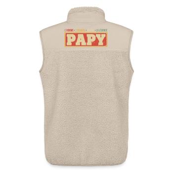 Vintage Papi Grand-Père Original Papy - Veste sans manches sherpa unisexe Stanley/Stella - beige - Dos - AI Model Male 178 light (178cm)