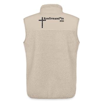 Célébrer la confirmation de l’égalité des sexes en 2026 - Veste sans manches sherpa unisexe Stanley/Stella - beige - Dos - AI Model Male 178 light (178cm)