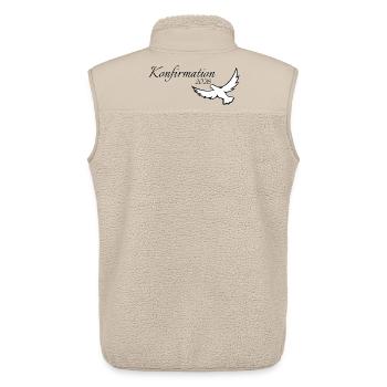 Confirmation 2026 Idées cadeaux Colombe Flying Up - Veste sans manches sherpa unisexe Stanley/Stella - beige - Dos - AI Model Male 178 light (178cm)