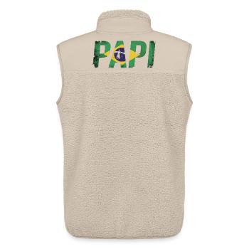 Papi Brasilien Flagge Vintage Papa - Unisex Sherpaweste von Stanley/Stella - Beige - Hinten - AI Model Male 178 light (178cm)