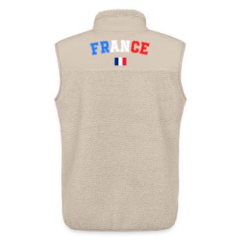 Drapeau France Cadeau Homme Femme France Cadeau - Veste sans manches sherpa unisexe Stanley/Stella - beige - Dos - AI Model Male 178 light (178cm)