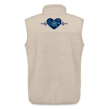 AI Love Heartbeat in neon lights - Unisex Sherpaweste von Stanley/Stella - Beige - Hinten - AI Model Male 178 light (178cm)