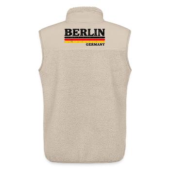 Berlin - Deutschland - Germany - Berliner Bär - Unisex Sherpaweste von Stanley/Stella - Beige - Hinten - AI Model Male 178 light (178cm)