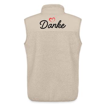 Heart Line Handwriting Love - Unisex Sherpa Gilet by Stanley/Stella - beige - Back - AI Model Male 178 light (178cm)