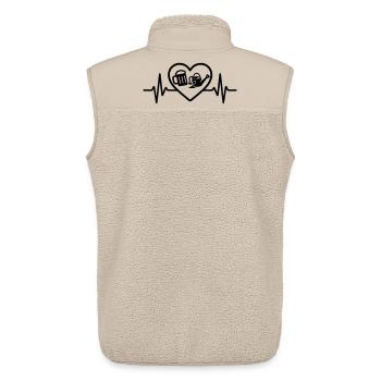 Herz Bier Gartenarbeit Humor - Unisex Sherpaweste von Stanley/Stella - Beige - Hinten - AI Model Male 178 light (178cm)