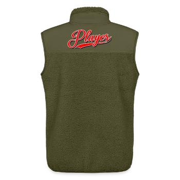 player players gamble gambler gamer chill best - Unisex Sherpa Gilet by Stanley/Stella - khaki - Back - AI Model Male 178 light (178cm)