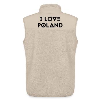 I LOVE POLAND - Unisex Sherpaweste von Stanley/Stella - Beige - Hinten - AI Model Male 178 light (178cm)