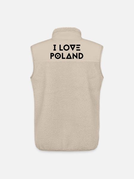 I LOVE POLAND - Unisex Sherpa Gilet by Stanley/Stella - beige