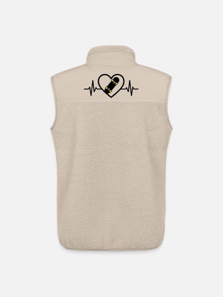 Skateboard Heart Sport Urban Passion - Unisex Sherpa Gilet by Stanley/Stella - beige
