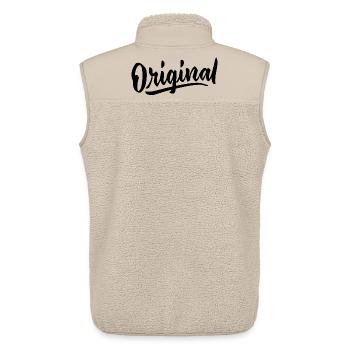 Originales, einzigartiges Design, exklusive, trendige Kreation - Unisex Sherpaweste von Stanley/Stella - Beige - Hinten - AI Model Male 178 light (178cm)