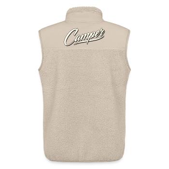 camp camping camping camping nature chasseur feu de camp - Veste sans manches sherpa unisexe Stanley/Stella - beige - Dos - AI Model Male 178 light (178cm)