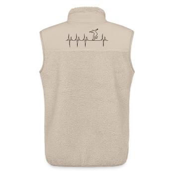 Skateboard electrocardiogram ECG Skate Board - Unisex Sherpa Gilet by Stanley/Stella - beige - Back - AI Model Male 178 light (178cm)