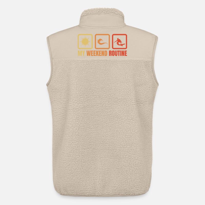 Routine du week-end de surf - Veste sans manches sherpa unisexe Stanley/Stella - beige