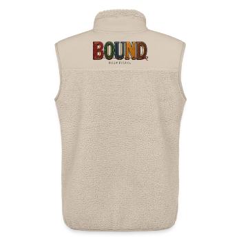 BOUND – Going Places | A book play on words - Unisex Sherpa Gilet by Stanley/Stella - beige - Back - AI Model Male 178 light (178cm)
