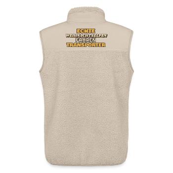 Echte Weihnachtselfen fahren Transporter - Unisex Sherpaweste von Stanley/Stella - Beige - Hinten - AI Model Male 178 light (178cm)