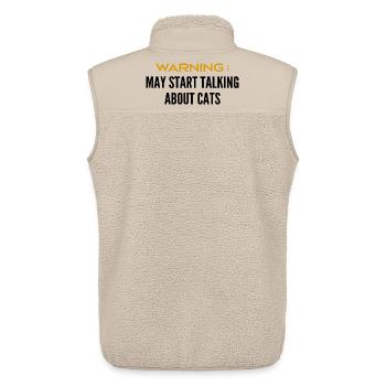 Attention can talk about cats - Unisex Sherpa Gilet by Stanley/Stella - beige - Back - AI Model Male 178 light (178cm)