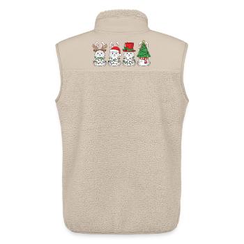 Rabbit Santa Claus Christmas Lights - Unisex Sherpa Gilet by Stanley/Stella - beige - Back - AI Model Male 178 light (178cm)