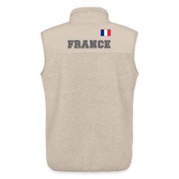 Frankreich Trikot Look - FRANCE mit Fahne Flagge - Unisex Sherpaweste von Stanley/Stella - Beige - Hinten - AI Model Male 178 light (178cm)