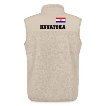 Kroatien Trikot Look – HRVATSKA mit Fahne Flagge - Unisex Sherpaweste von Stanley/Stella - Beige - Hinten - AI Model Male 178 light (178cm)