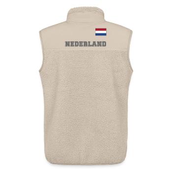 Niederlande Trikot Look - Holland – NEDERLAND - Unisex Sherpaweste von Stanley/Stella - Beige - Hinten - AI Model Male 178 light (178cm)