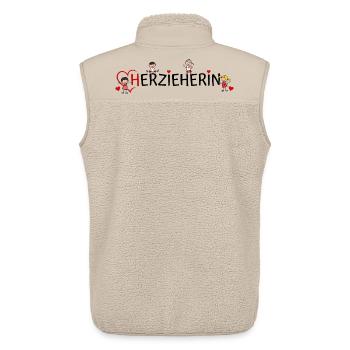 Erzieherin Herzieherin - Unisex Sherpaweste von Stanley/Stella - Beige - Hinten - AI Model Male 178 light (178cm)