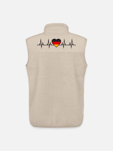 Germany Heartbeat - Unisex Sherpa Gilet by Stanley/Stella - beige