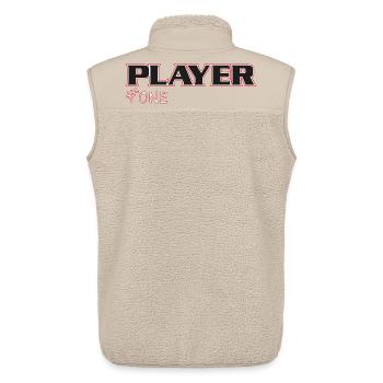 NERDY forever - PLAYER #ONE - Unisex Sherpaweste von Stanley/Stella - Beige - Hinten - AI Model Male 178 light (178cm)