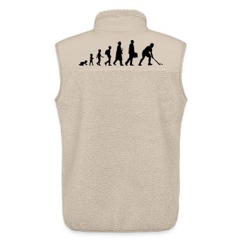 Development of field hockey - Unisex Sherpa Gilet by Stanley/Stella - beige - Back - AI Model Male 178 light (178cm)